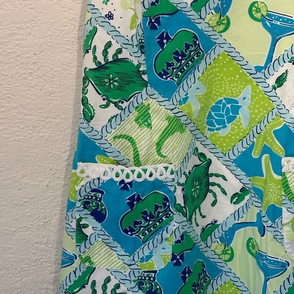 Lilly Pulitzer Green & Blue Sea Life Tie-Strap Sundress - Picture 2 of 6